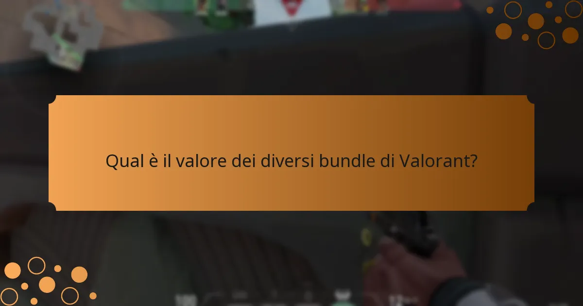 Qual è il valore dei diversi bundle di Valorant?